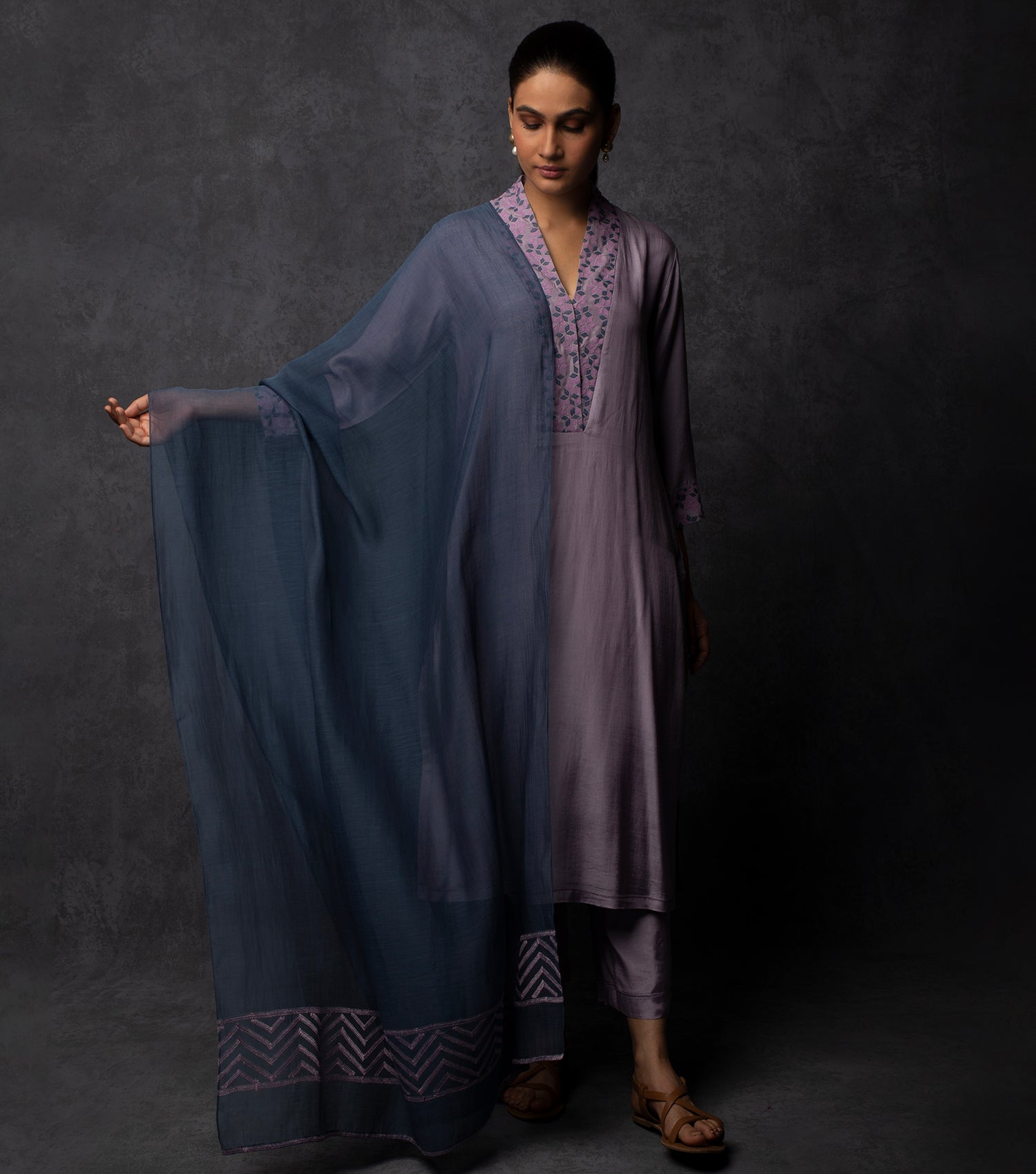 Lavender muslin suit