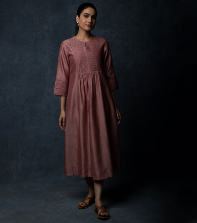 English Rose Chanderi Dress