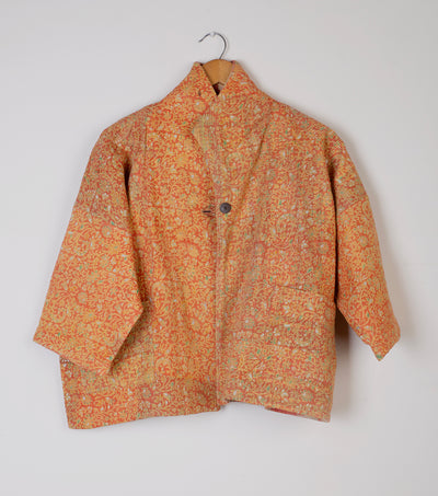 Orange Vintage Cotton Kantha Jacket