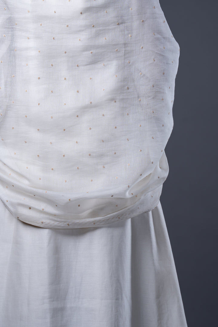 Natural Hand Embroidered Chanderi Dupatta