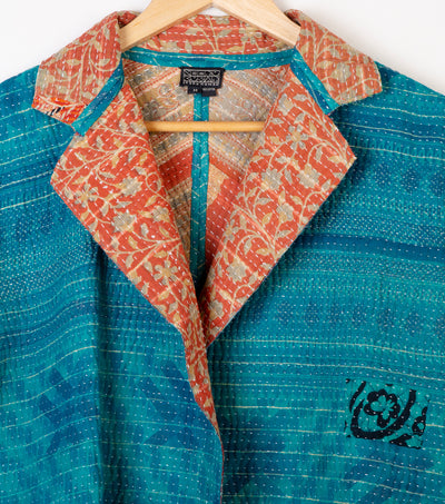 Blue Vintage Cotton Kantha Jacket