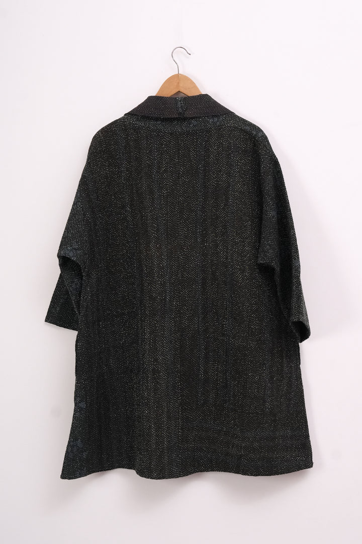 Black Vintage Cotton Kantha Jacket