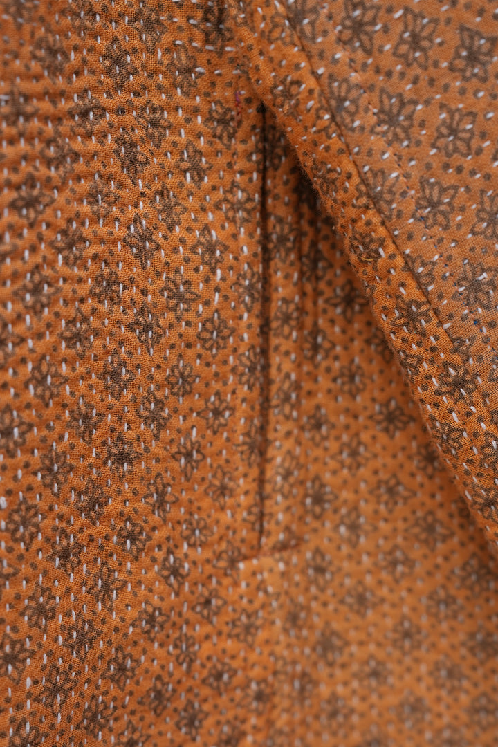 Orange Vintage Cotton Kantha Jacket