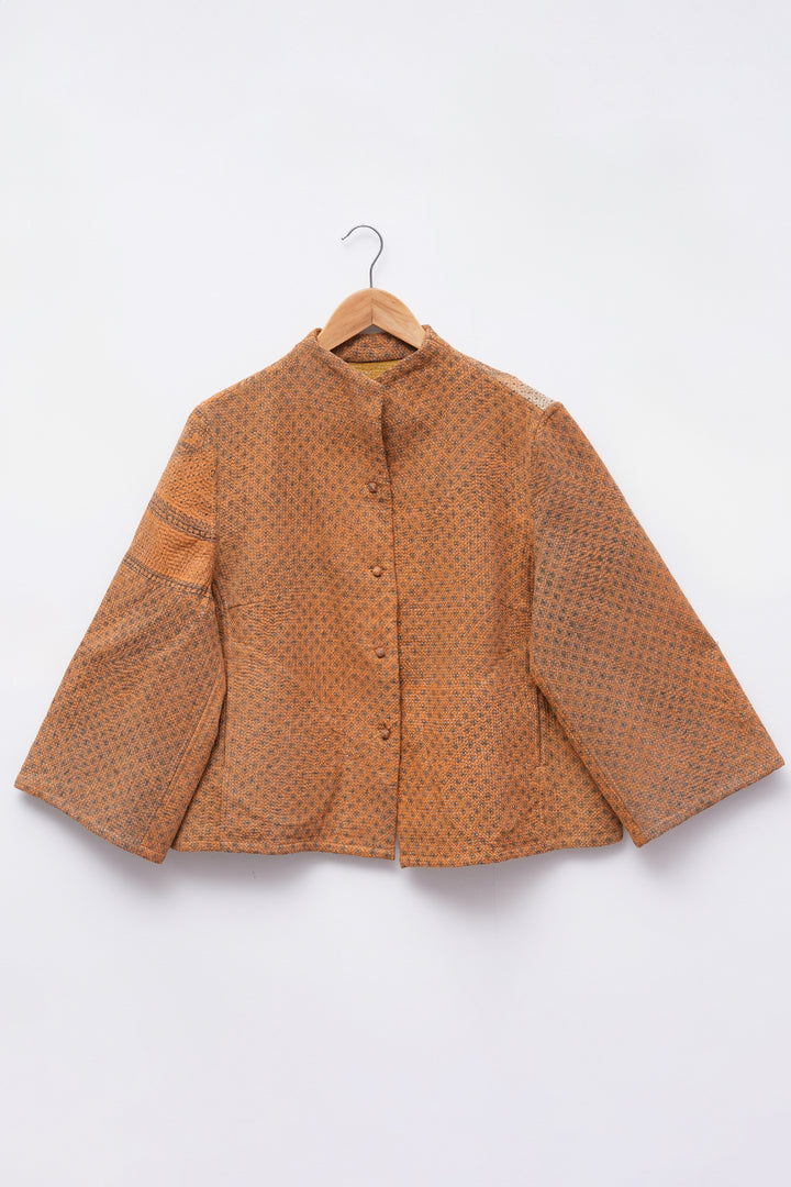 Orange Vintage Cotton Kantha Jacket
