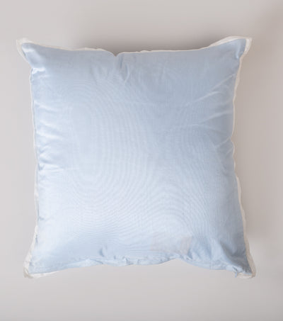 Sky Blue Embroidered Silk Cushion Cover