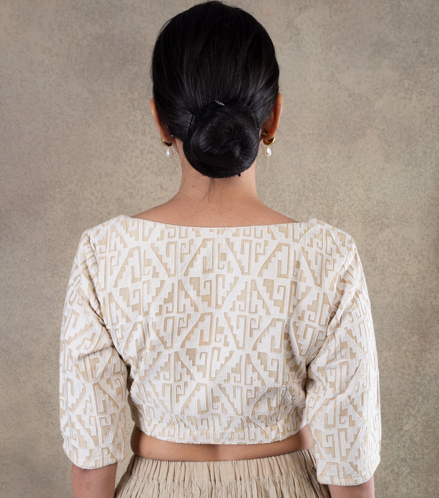 Ivory embroidered chanderi Blouse