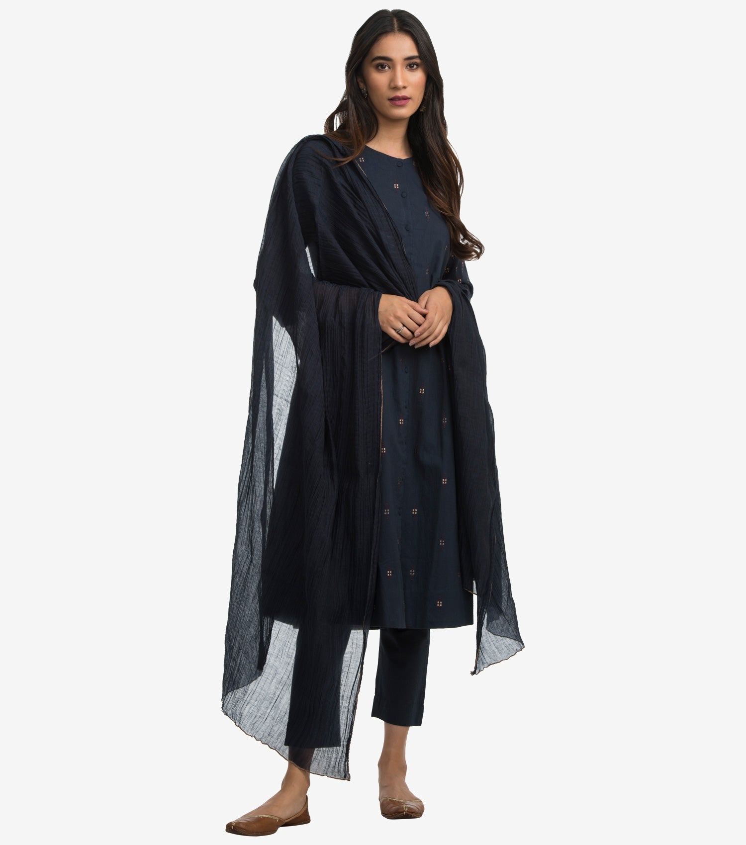 Eternity Supima Cotton Navy Kurta Set