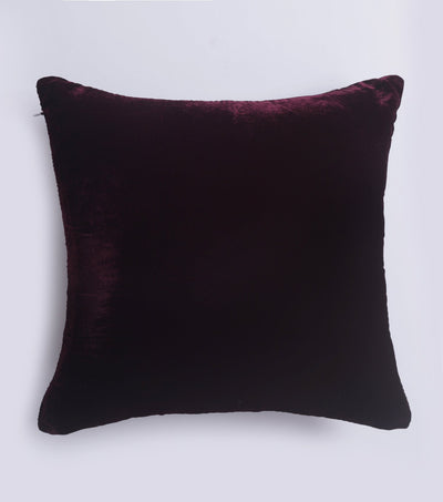 Checked Bling Wine Velvet Cushion Cover
