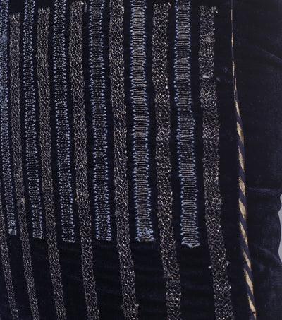 Twinkling Stripes Black Velvet Cushion Cover