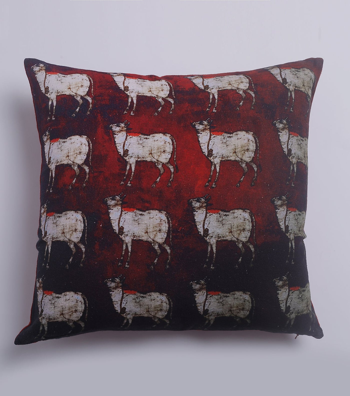 Red Cow Printed Cushion Cover