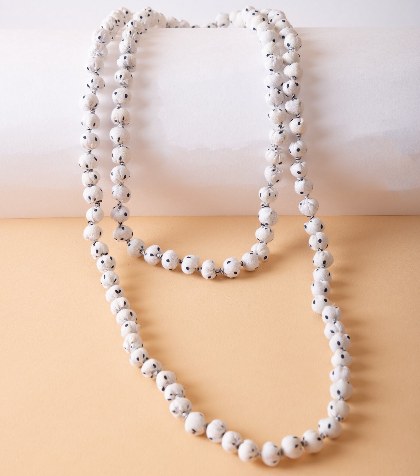 White Cotton Beaded Necklace