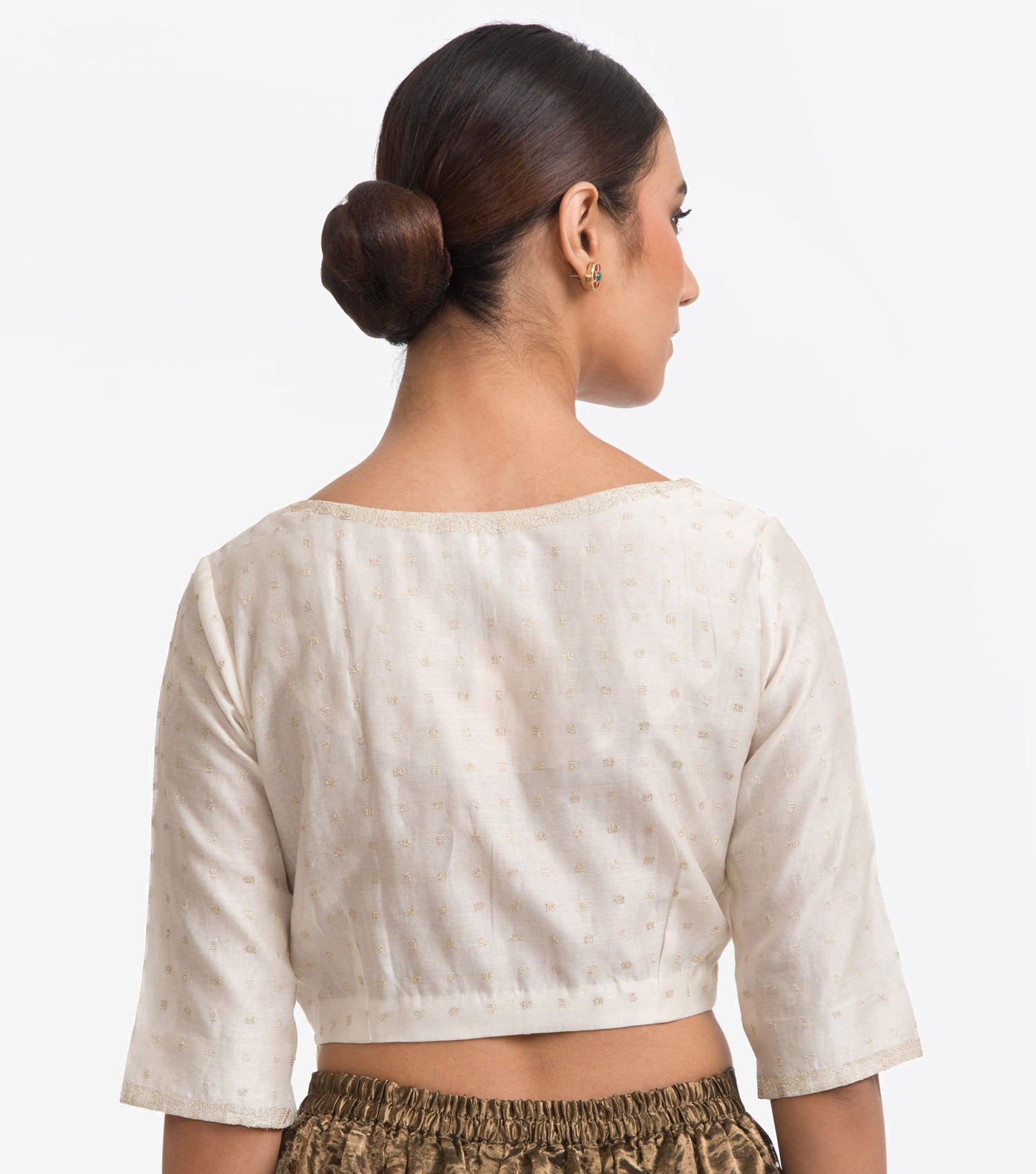 Ivory Embroidered Chanderi Blouse