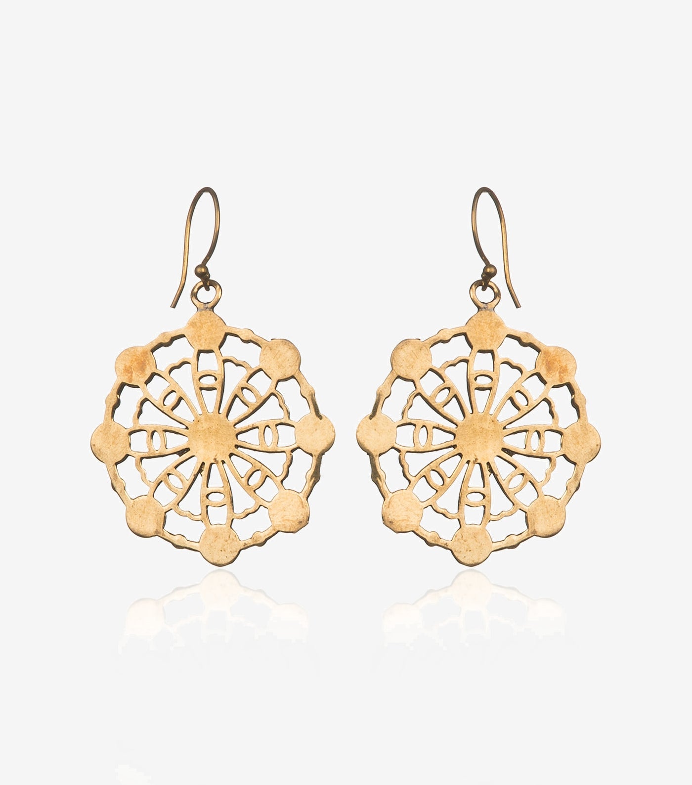 Golden Mandala Lace Earrings