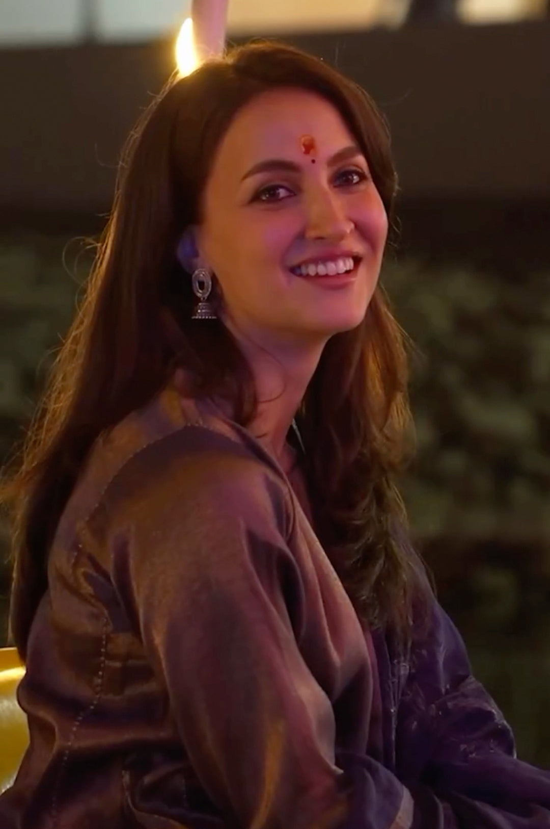 Navy Blue Tissue Flared Kurta & Palazzo Pants Set