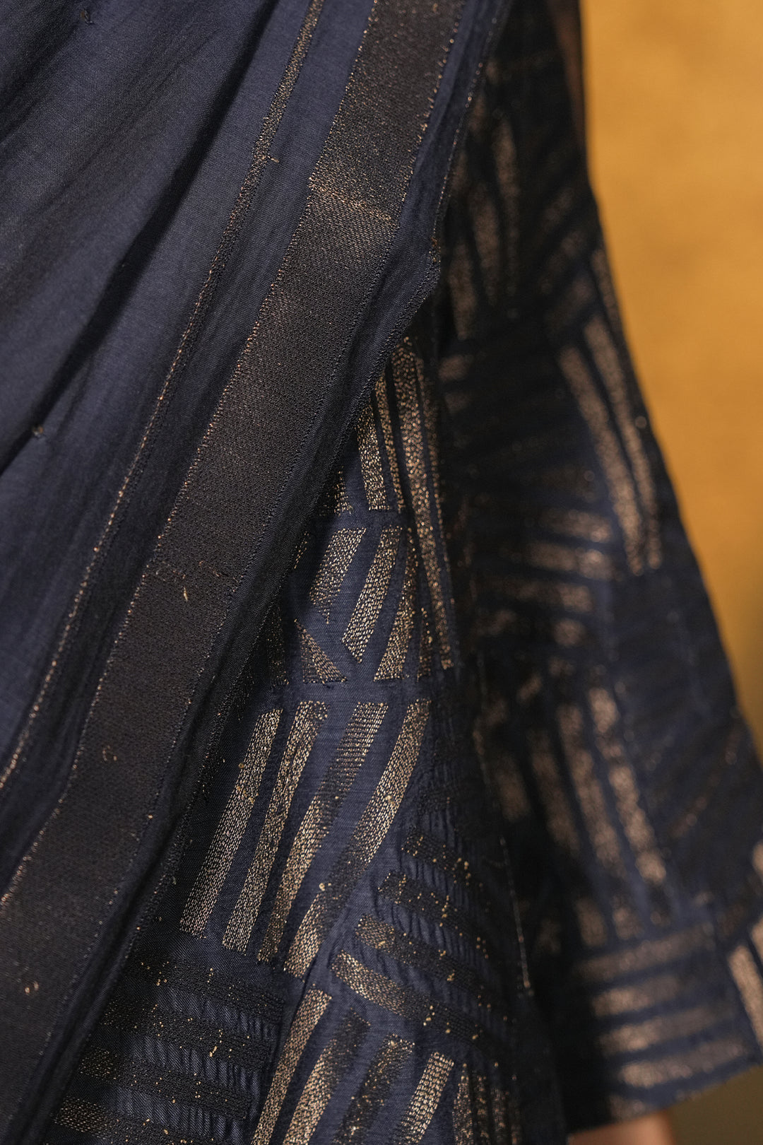 Navy Embroidered Cotton Silk Kurta with Pants and Dupatta