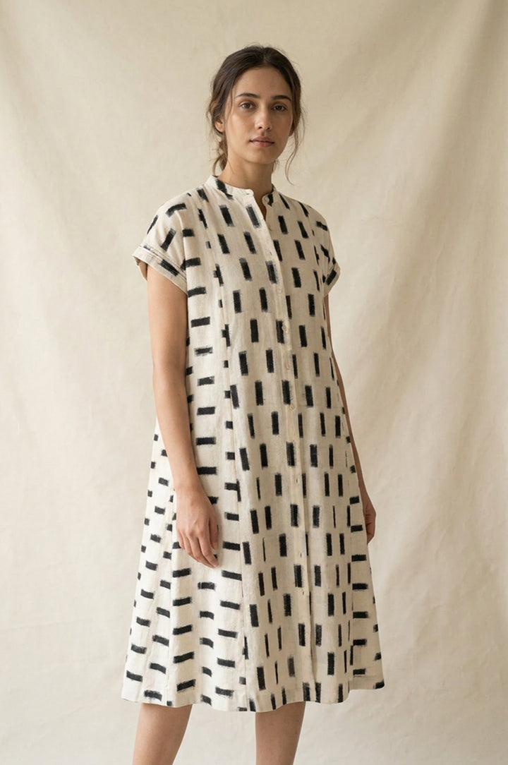 Black & White Double Ikat Dress