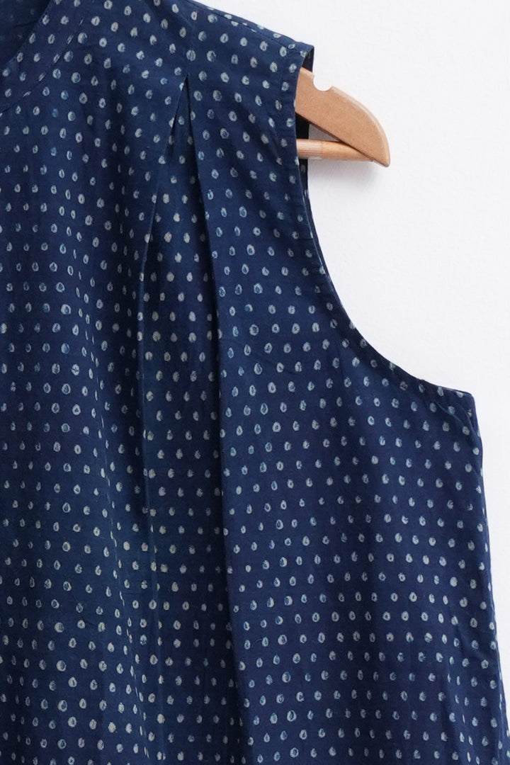 Blue Cotton Printed Tunic