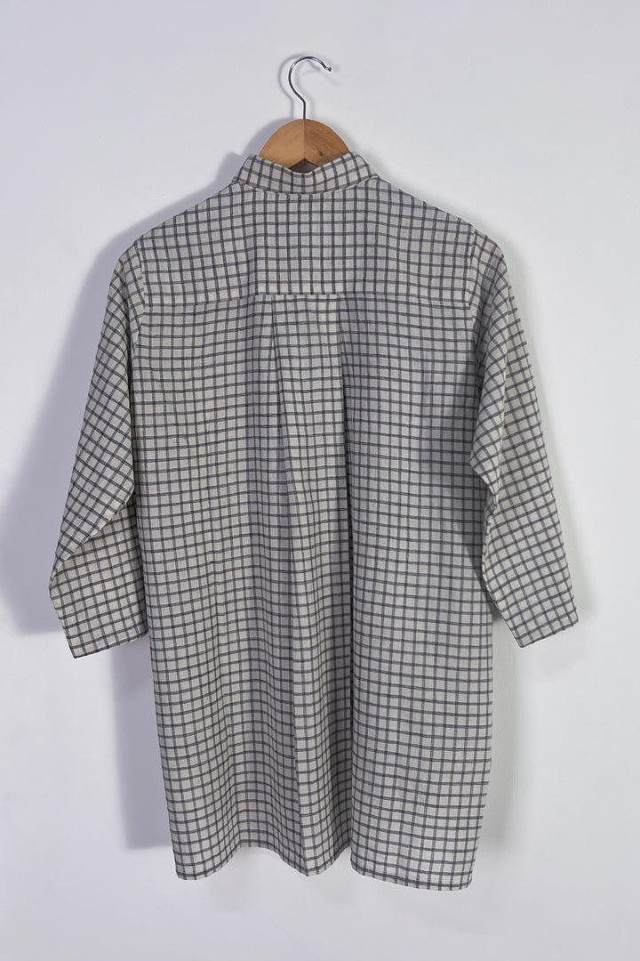 Black White Woven Cotton Shirt