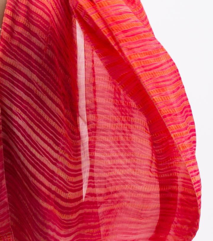 Multi color Shibori dye Organza Dupatta