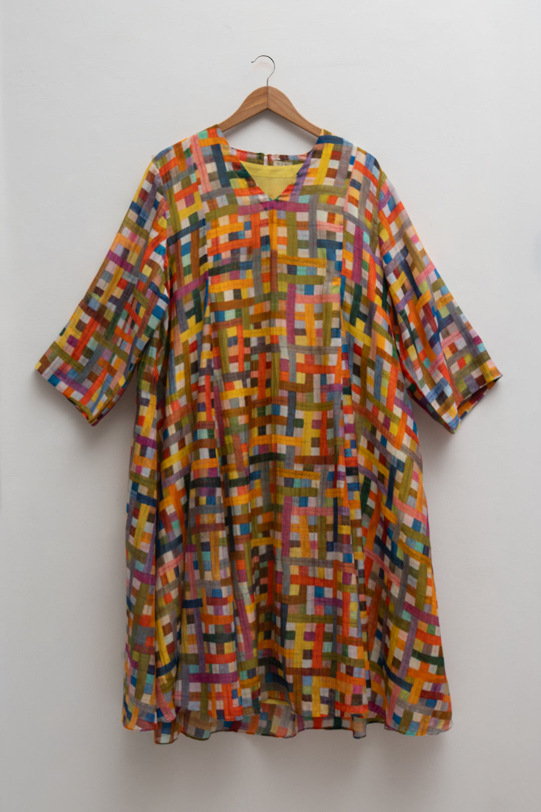 Multicolour Chanderi Dress with Slip