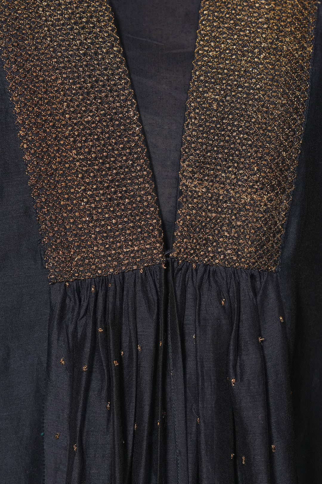 Navy Embroidered Chanderi Cape with Slip and Pants