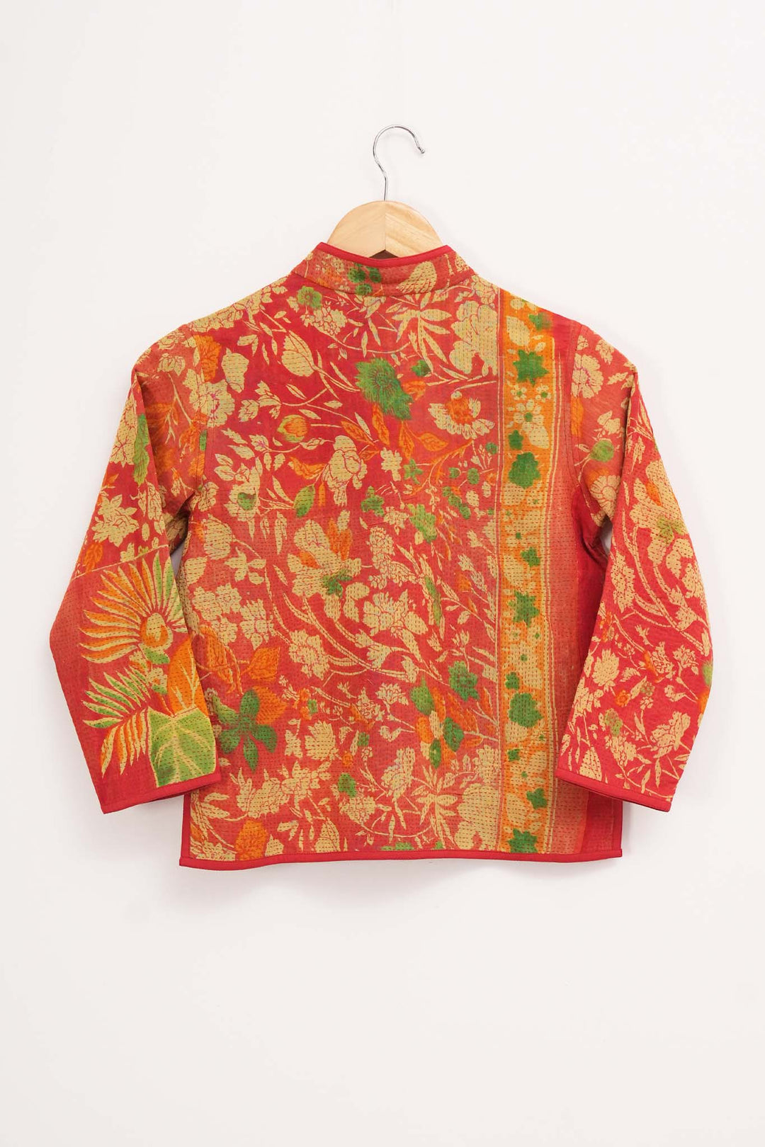 Multi Color Vintage Cotton Kantha Jacket For Kids