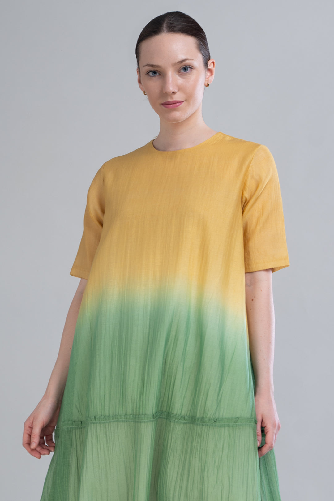 Yellow & Green Ombre Tiered Dress