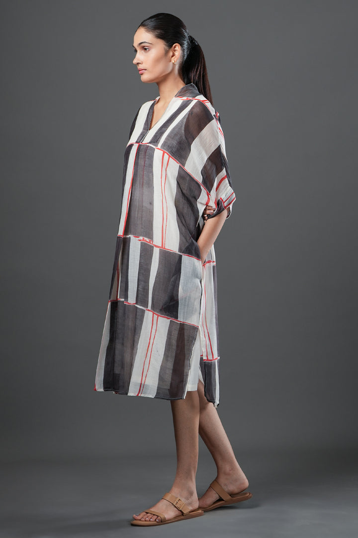 Geometric Printed Chanderi Dress
