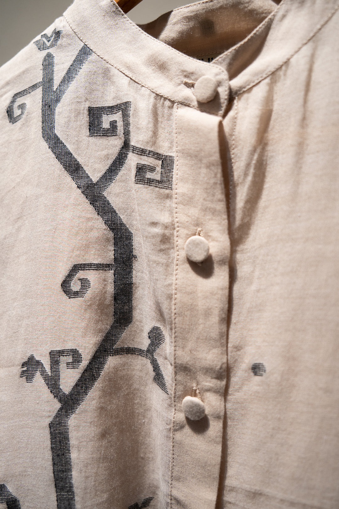 Beige Jamdani Woven Shirt