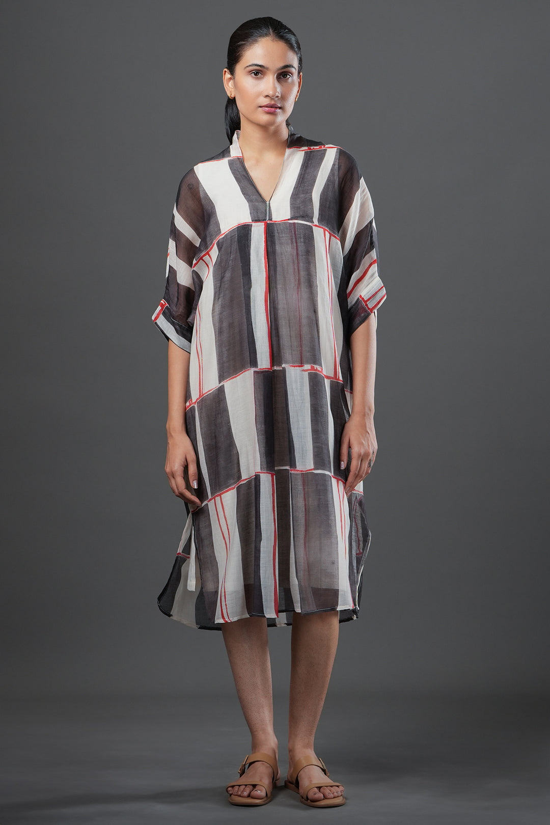 Geometric Printed Chanderi Dress