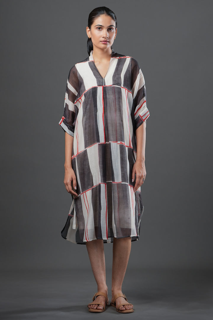 Geometric Printed Chanderi Dress