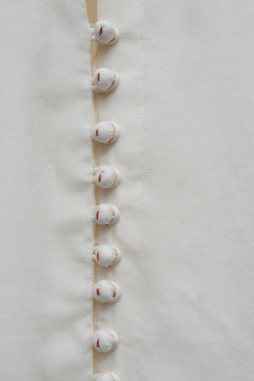 Off White & Peach Embroidered Cotton Silk Kurta Set