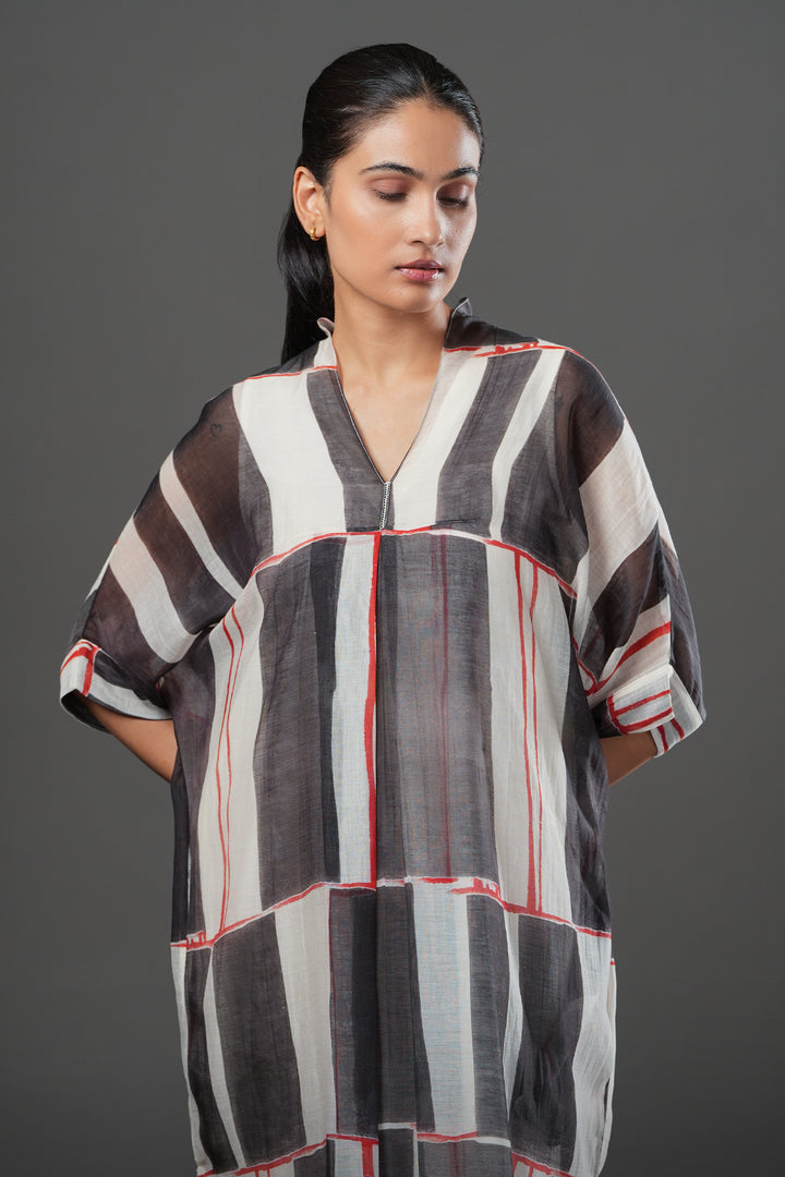 Geometric Printed Chanderi Dress