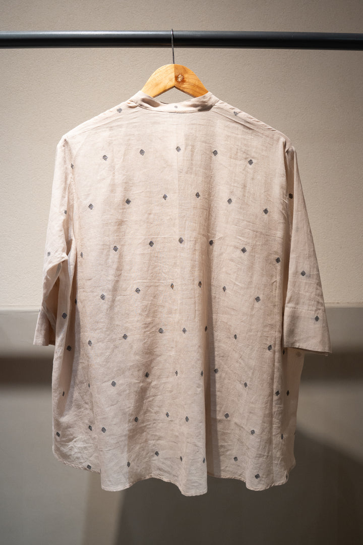 Beige Jamdani Woven Shirt
