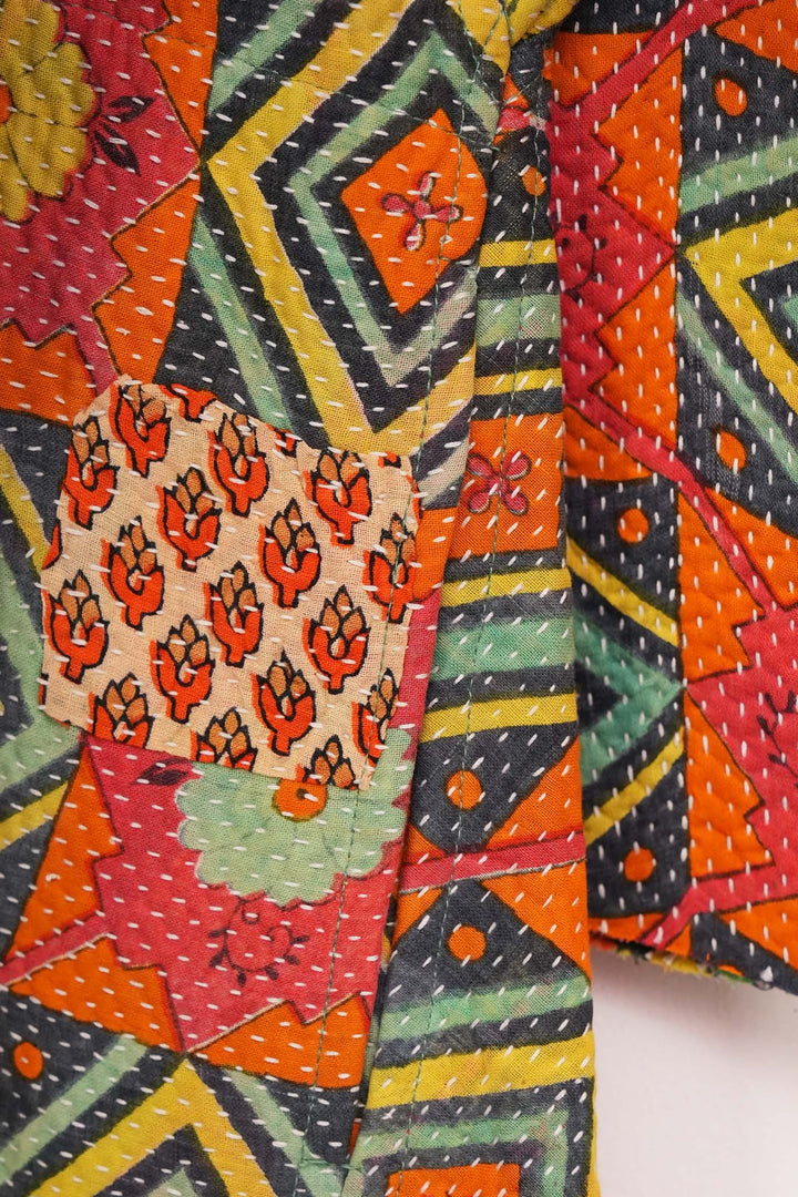 Multi Color Vintage Cotton Kantha Jacket