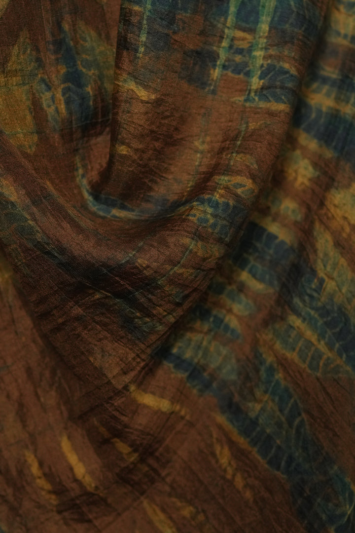 Brown Shibori Silk Dress