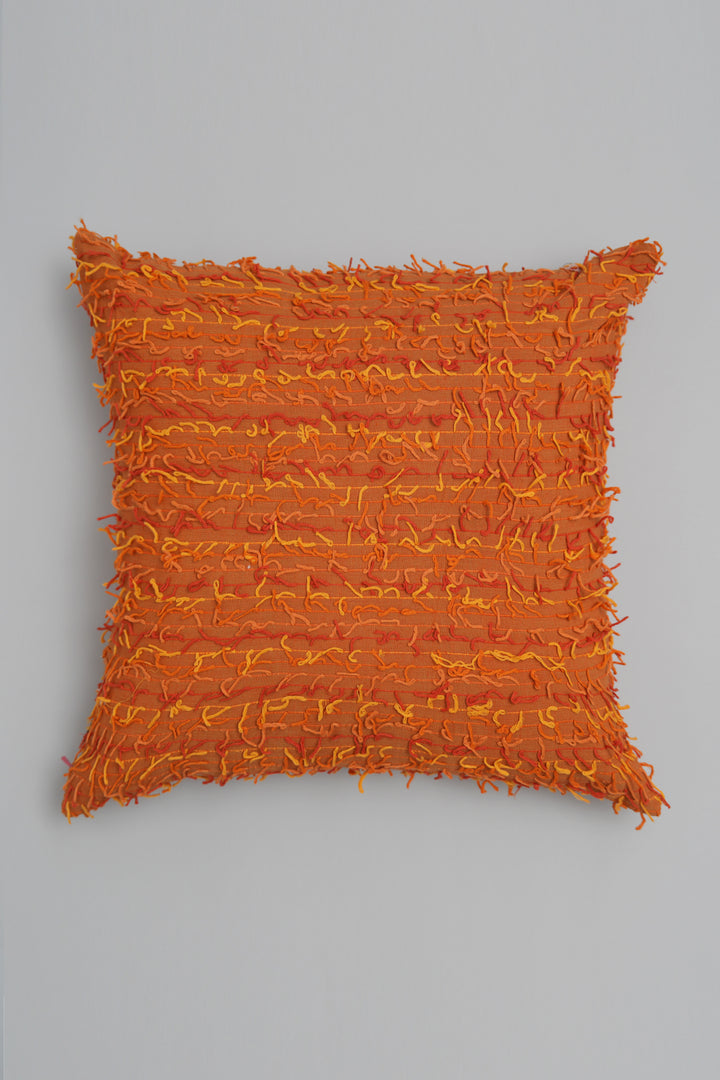 Orange Embroidered Cushion Cover
