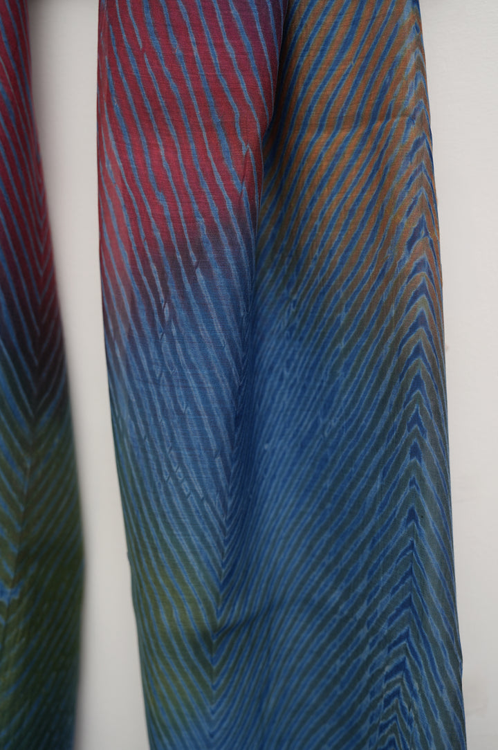Blue & Berry Shibori Chanderi Dupatta