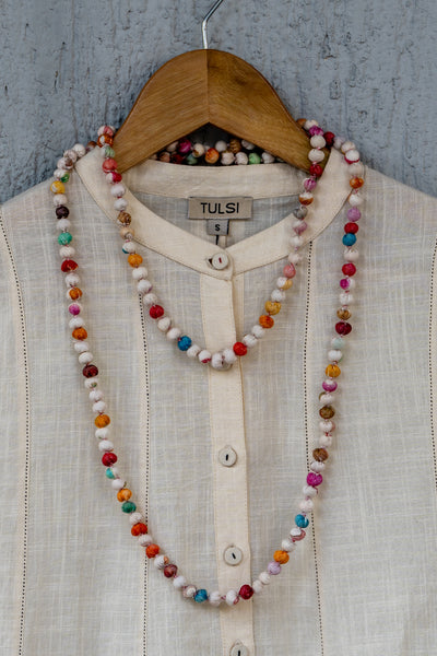 White Chanderi Beaded Necklace