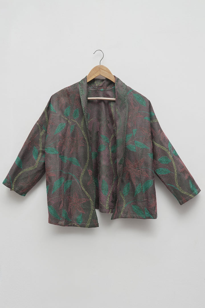 Multicolor Silk Kantha Overlay