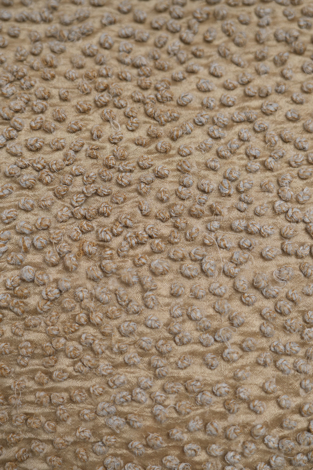 Beige French Knot Silk Cushion Cover