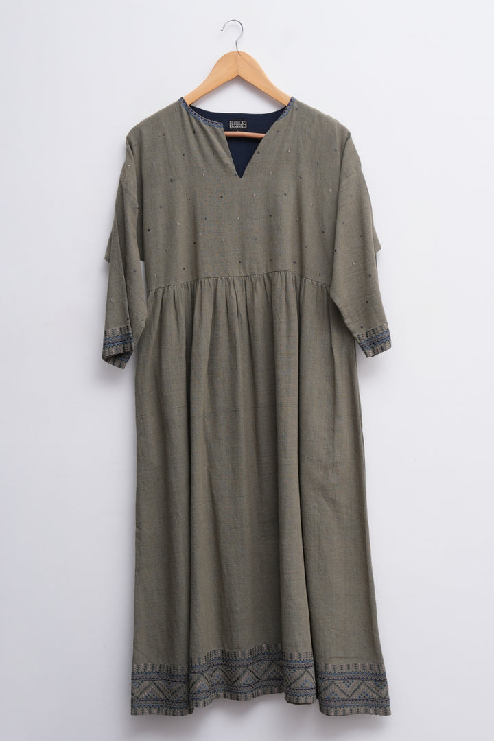 Khadi Embroidered Dress