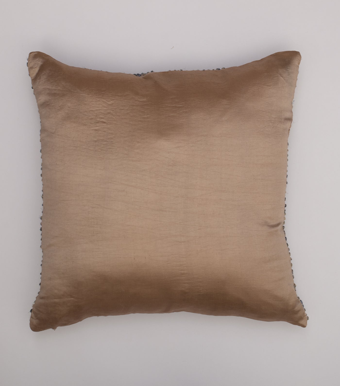 Beige French Knot Silk Cushion Cover