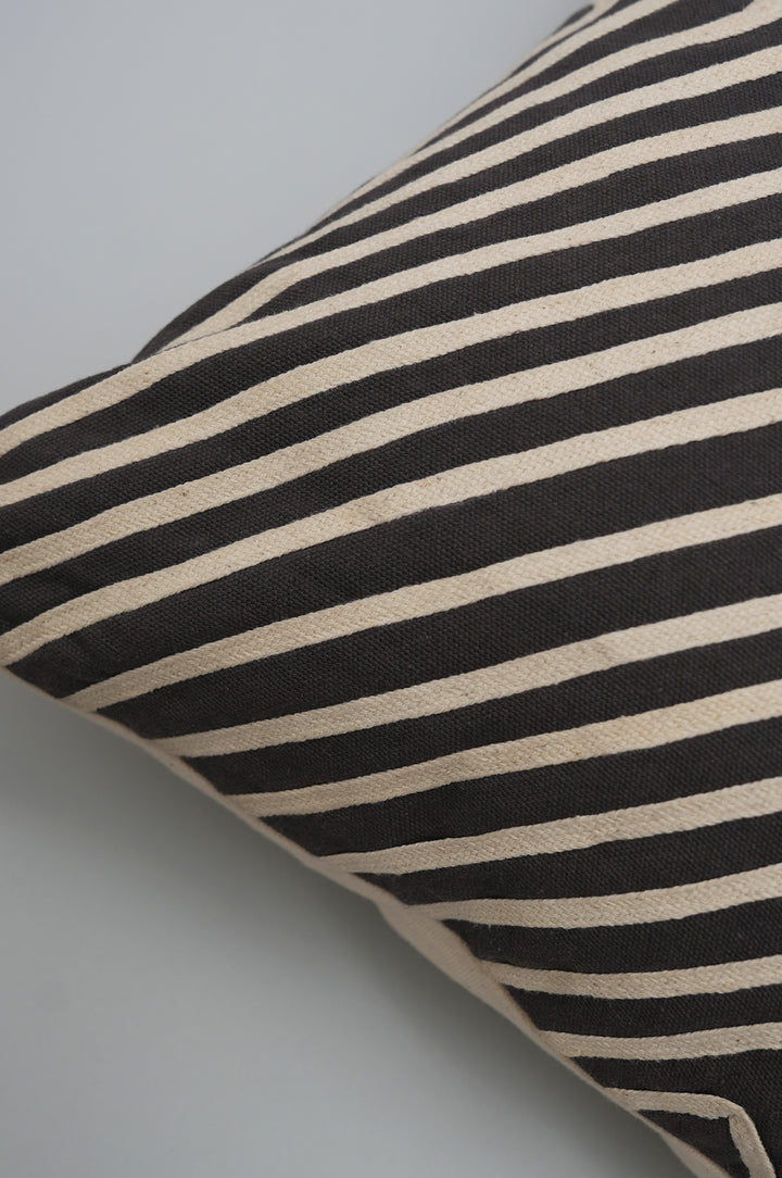 Monochrome Lines Embroidered Cushion Cover