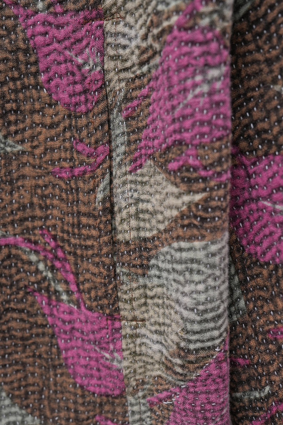 Brown Vintage Cotton Kantha Jacket