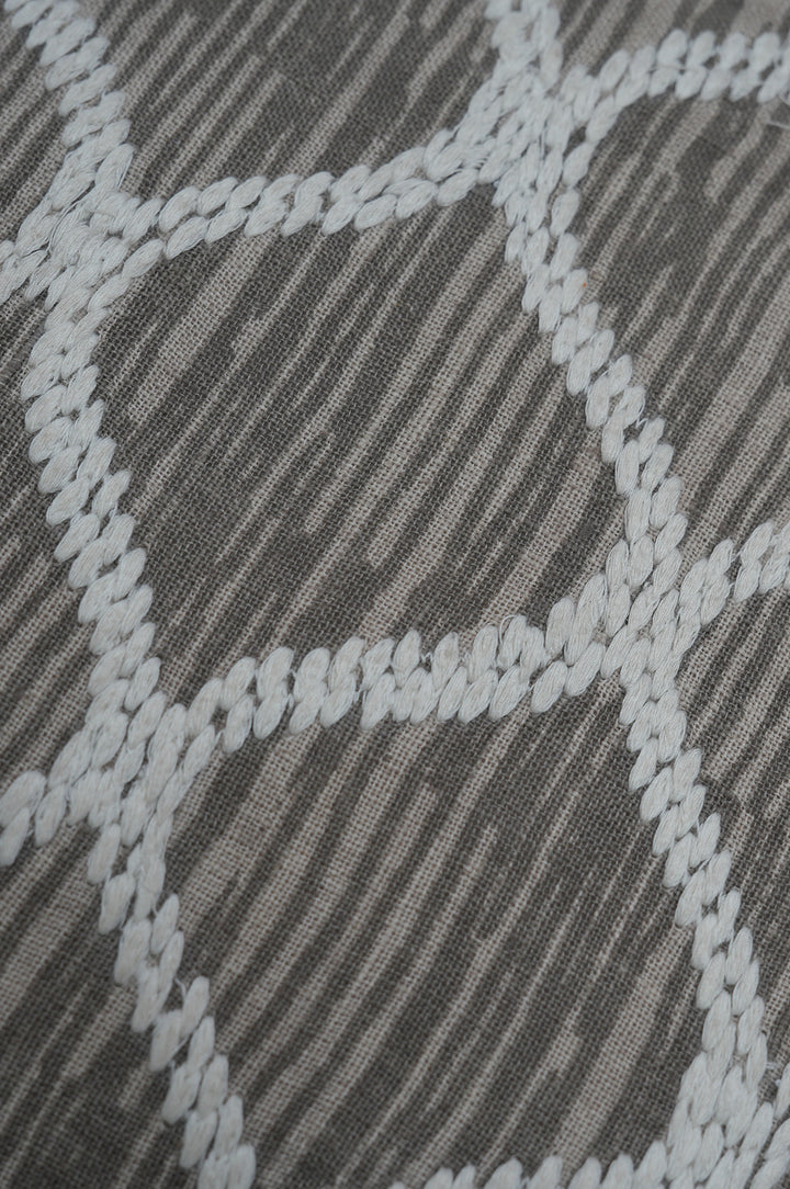 Ivory & Taupe Embroidered Cushion Cover