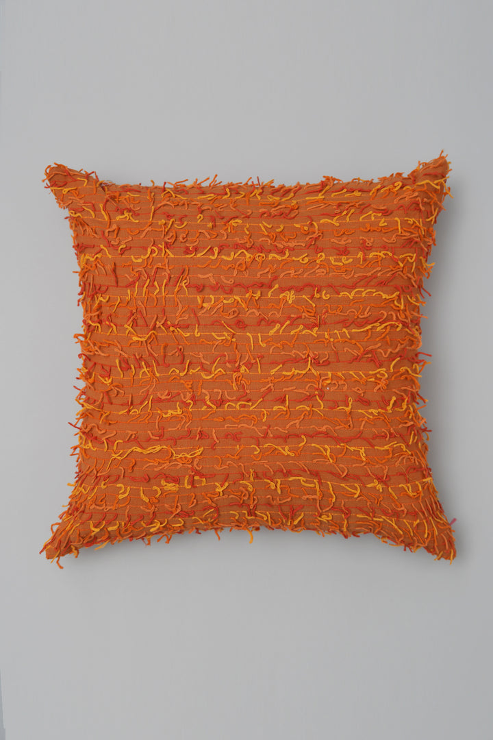 Orange Embroidered Cushion Cover