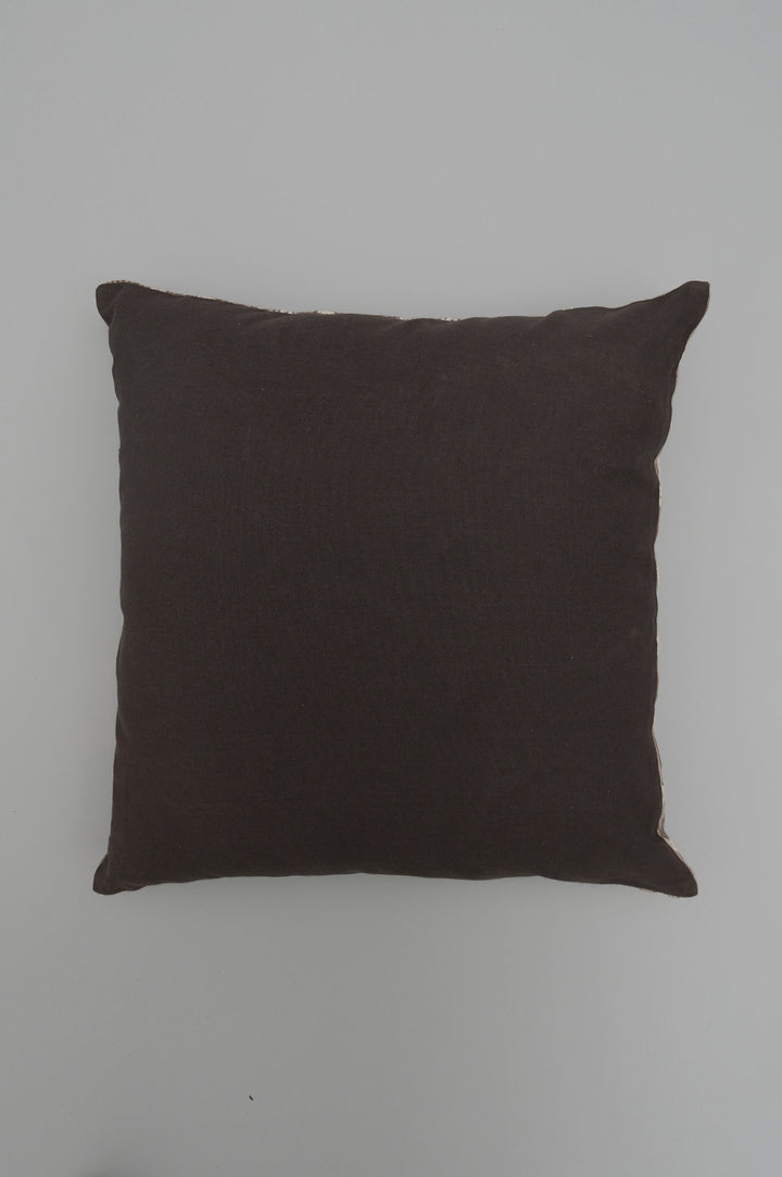 Ivory & Taupe Embroidered Cushion Cover