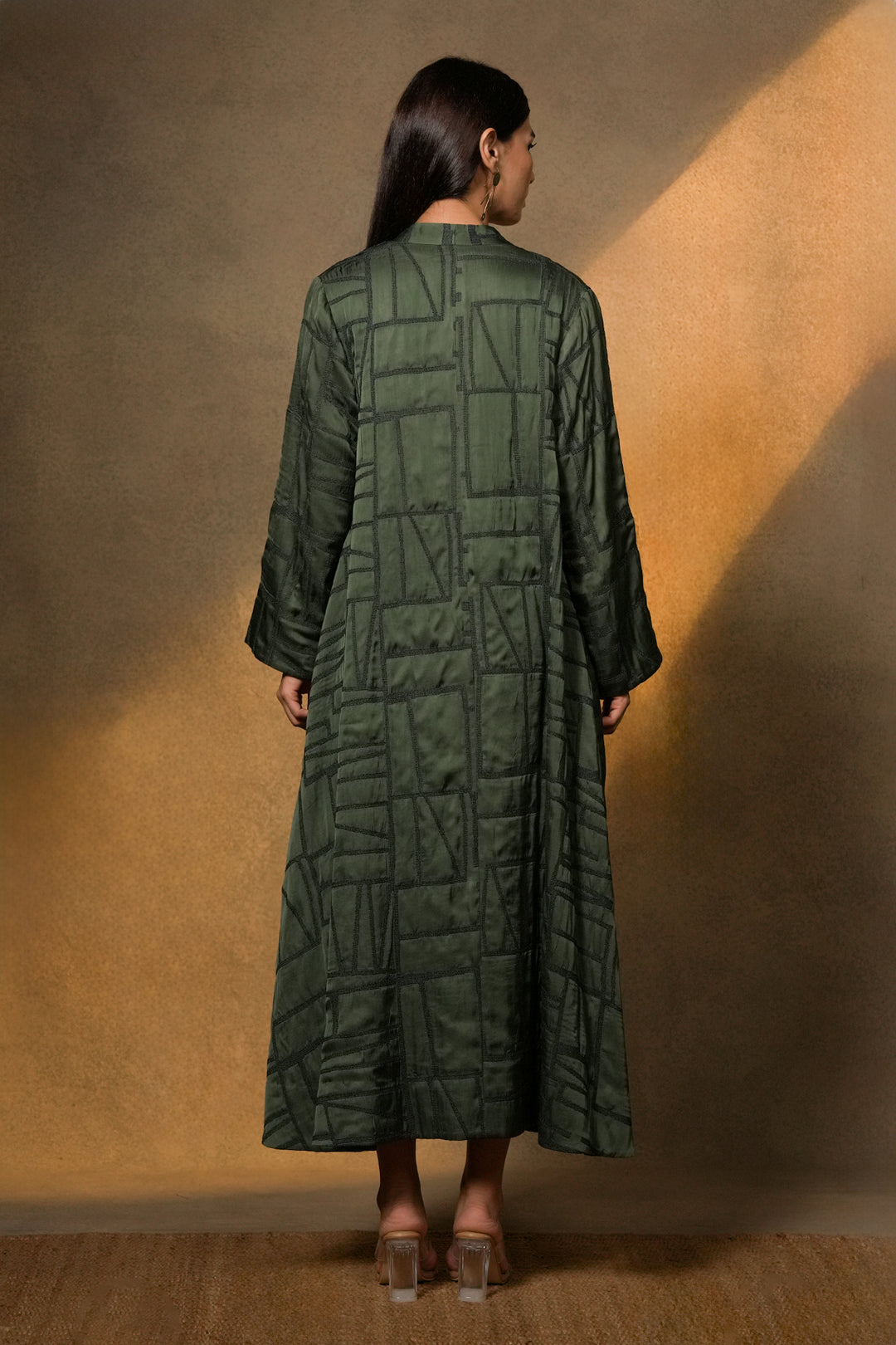 Emerald Embroidred Cotton Silk Jacket