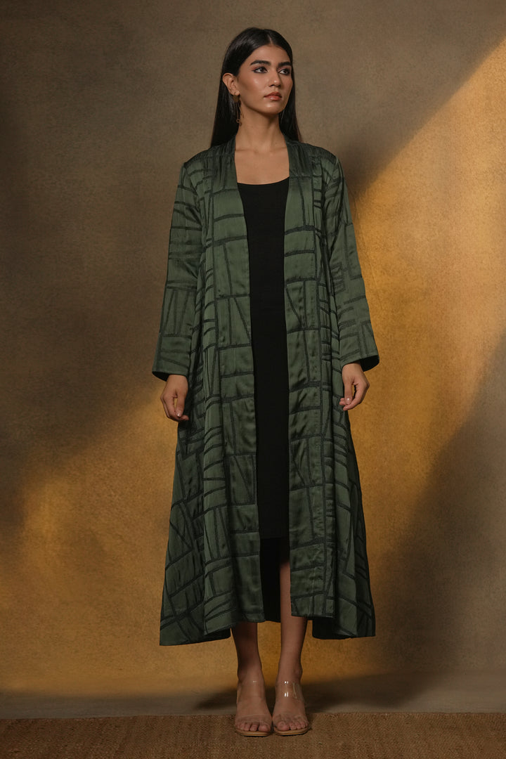Emerald Embroidred Cotton Silk Jacket
